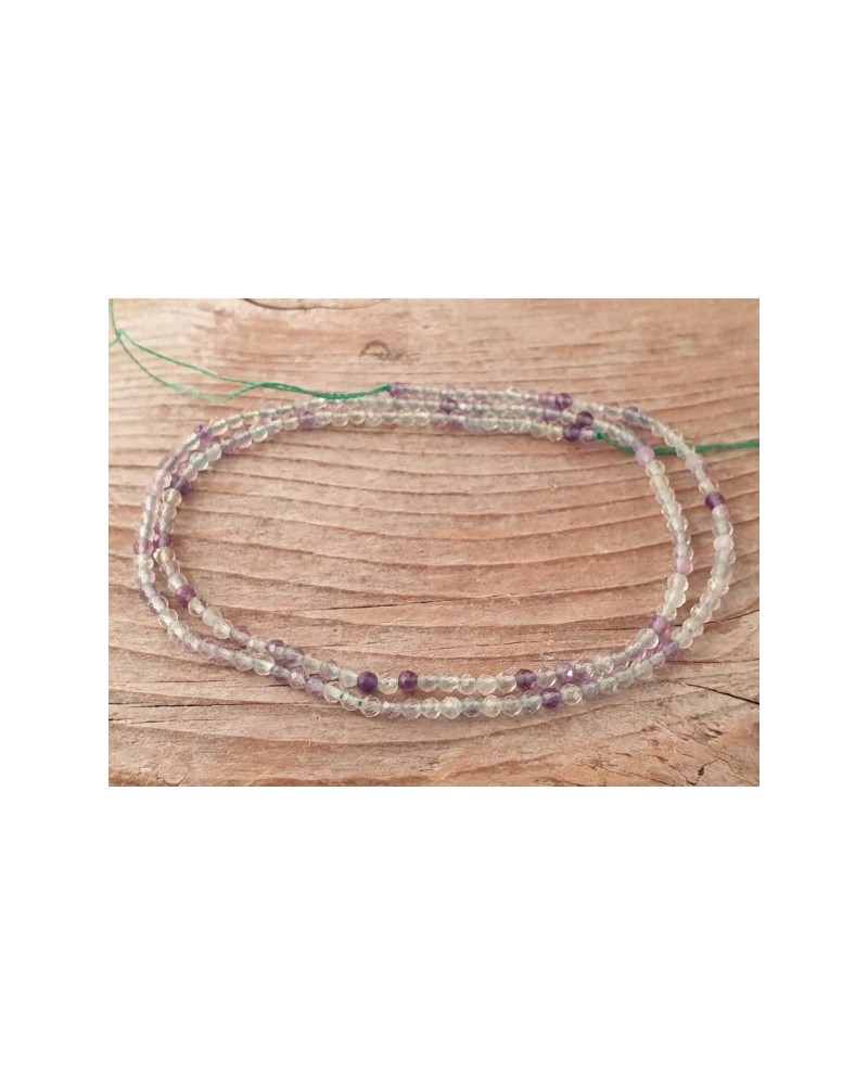 Regenbogenfluoritkette 2mm facettiert