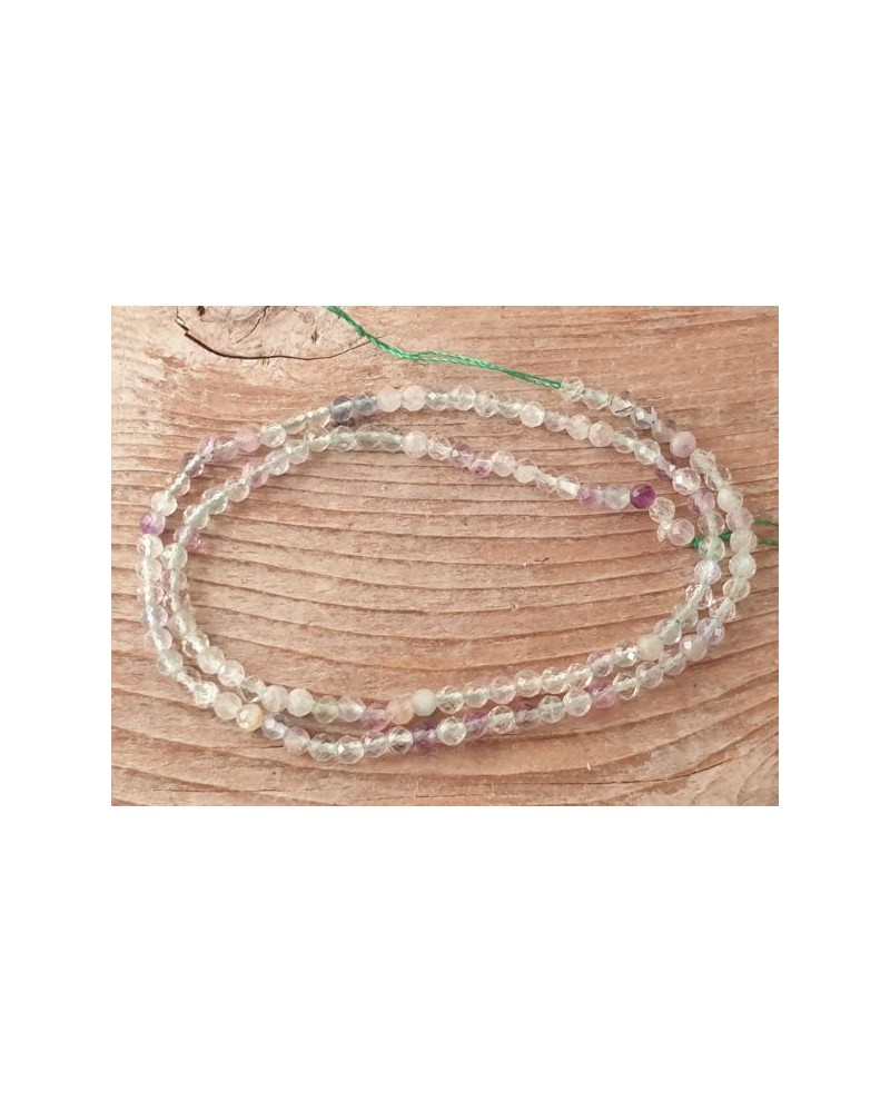 Regenbogenfluoritkette 3mm facettiert