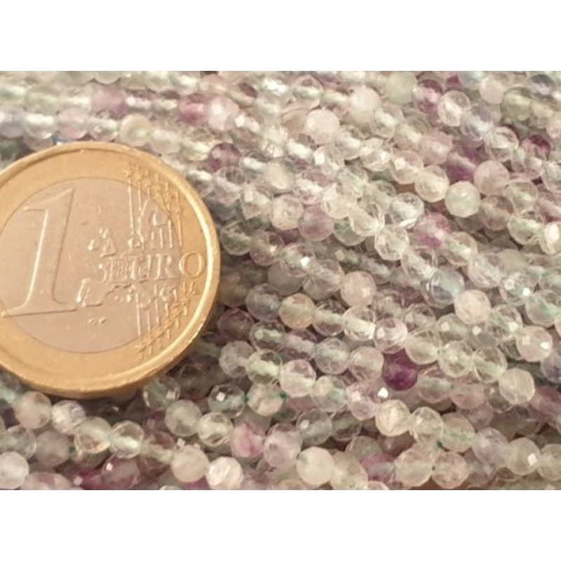 Regenbogenfluoritkette 3mm facettiert