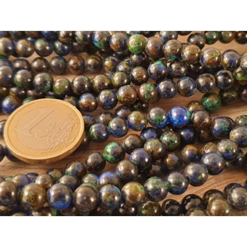 Azurit-Malachitkette 6mm NATUR