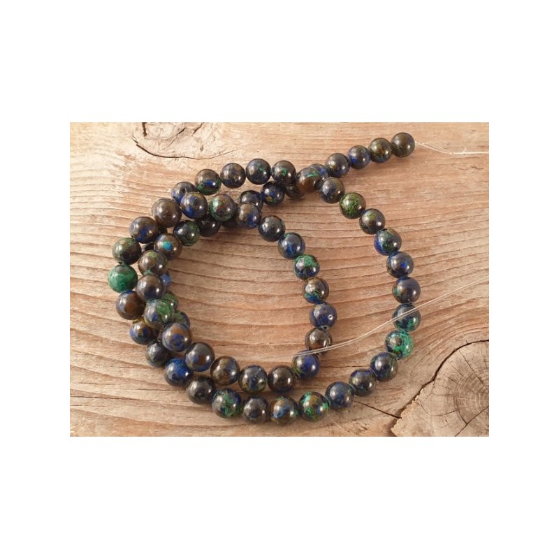 Azurit-Malachitkette 6mm NATUR
