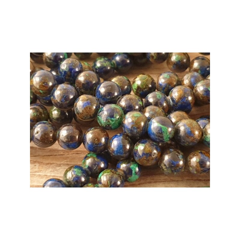 Azurit-Malachitkette 6mm NATUR