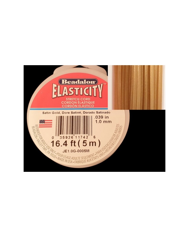 Schmuckgummi SATIN GOLD 1.0mm, 5m Beadalon