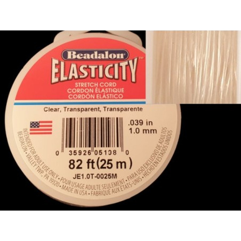 Schmuckgummi TRANSPARENT 1.0mm, 25m Beadalon