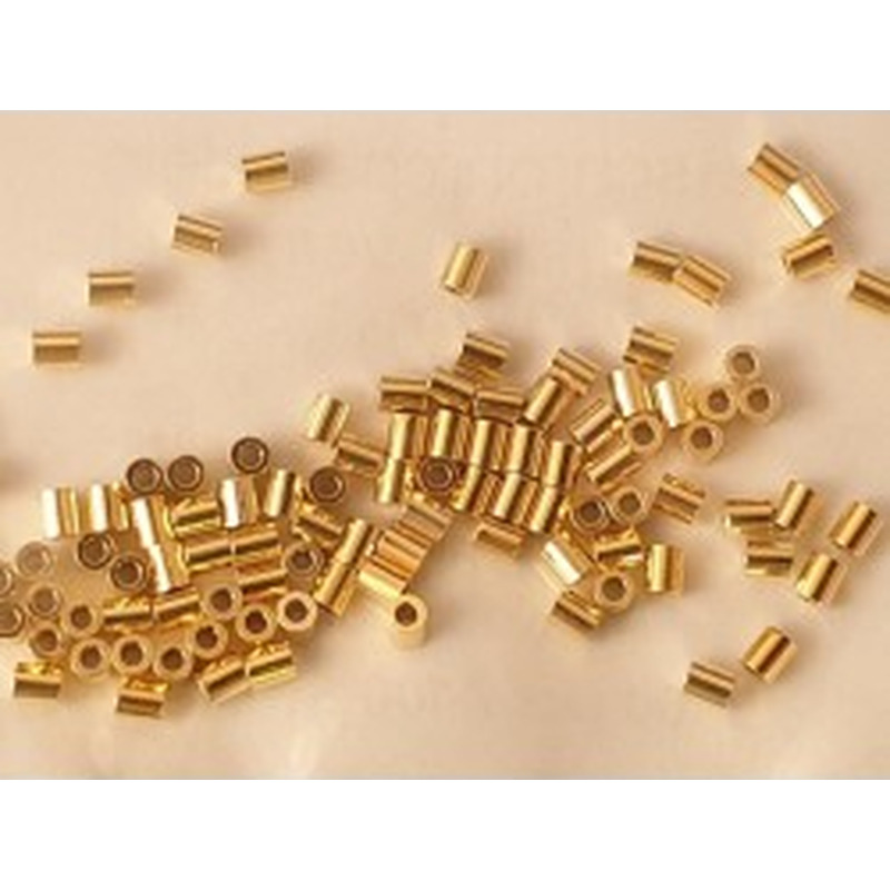 Quetschröhrchen small 0.9mm, 925 Silber vergoldet, 100 Stk