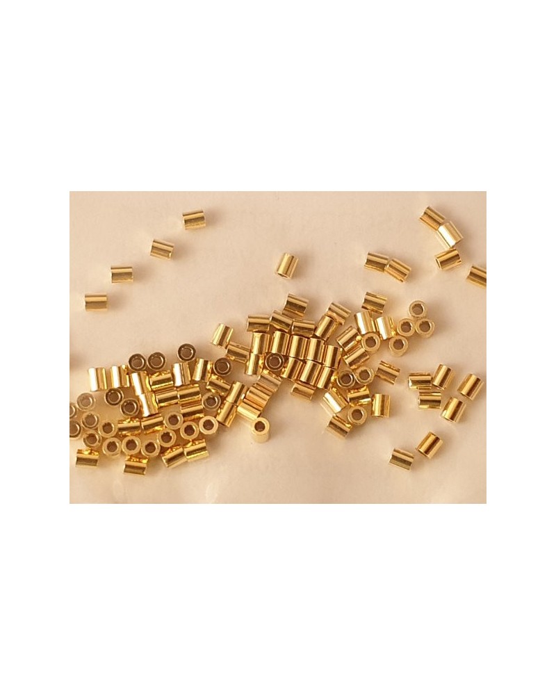Quetschröhrchen small 0.9mm, 925 Silber vergoldet, 100 Stk