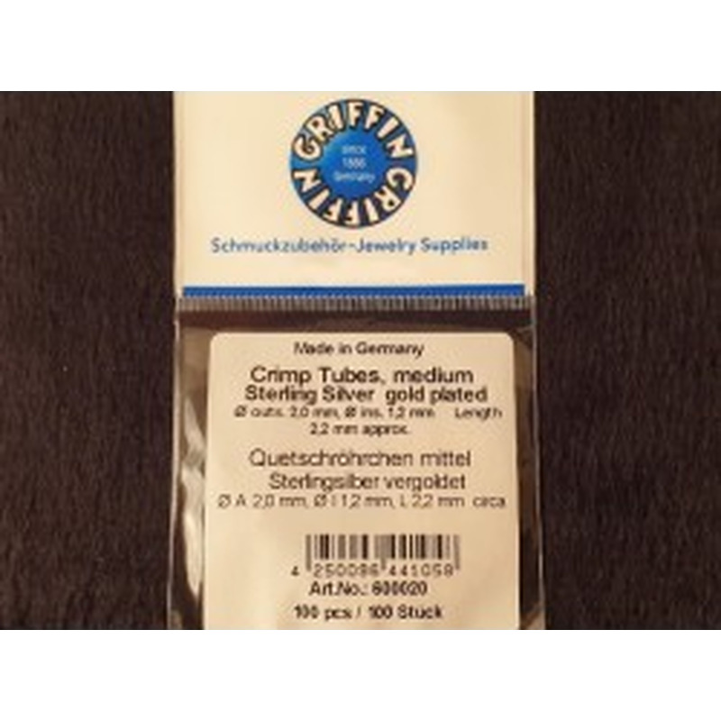 Quetschröhrchen medium 1.2mm, 925 Silber vergoldet, 100 Stk 2