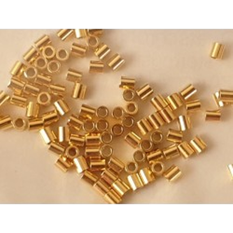 Quetschröhrchen medium 1.2mm, 925 Silber vergoldet, 100 Stk
