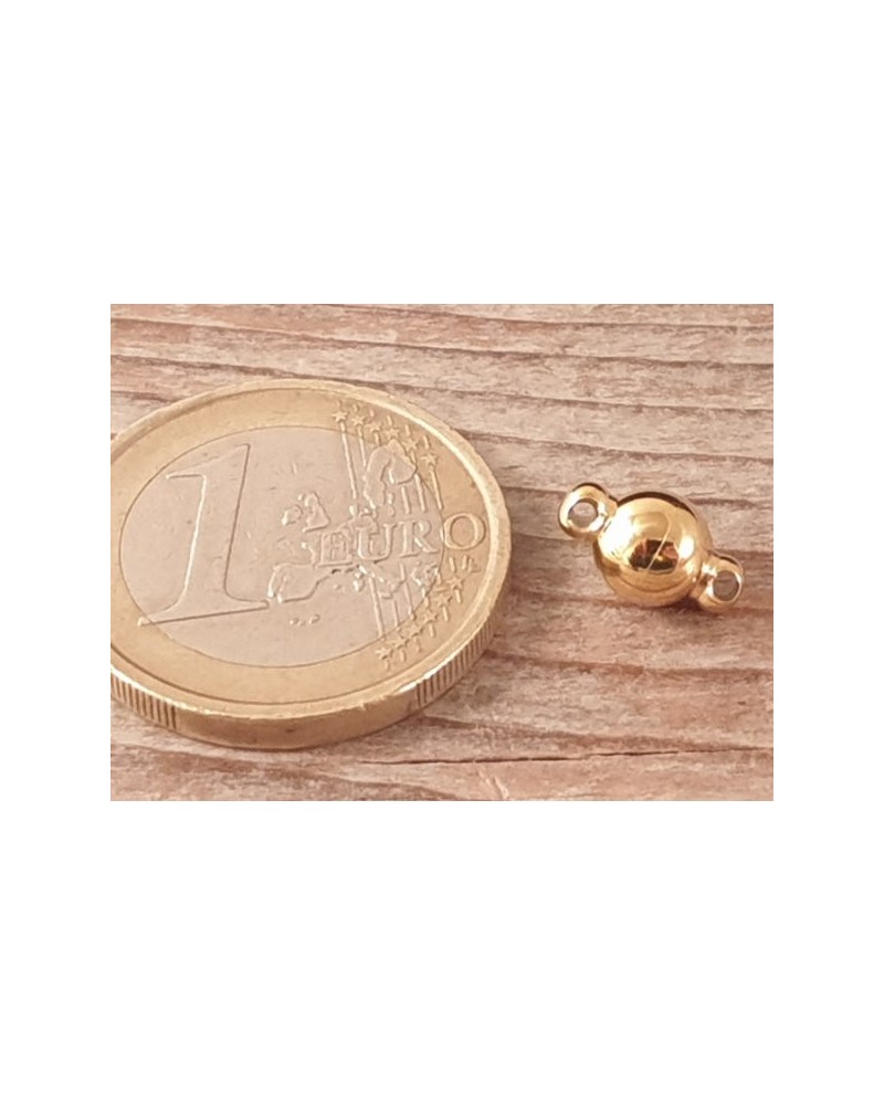 Magnetschliesse 6mm Edelstahl goldfarben