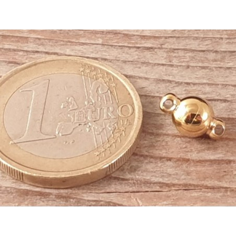 Magnetschliesse 6mm Edelstahl goldfarben