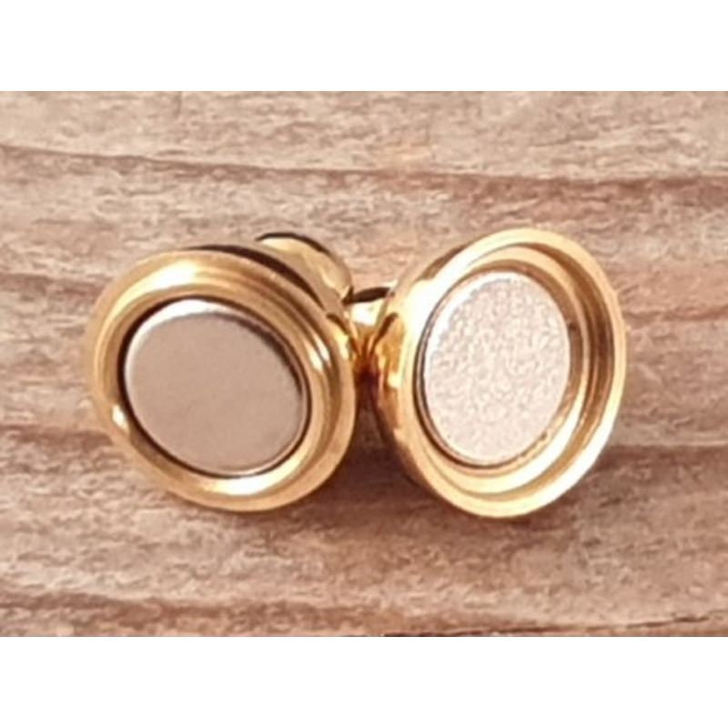 Magnetschliesse 6mm Edelstahl goldfarben