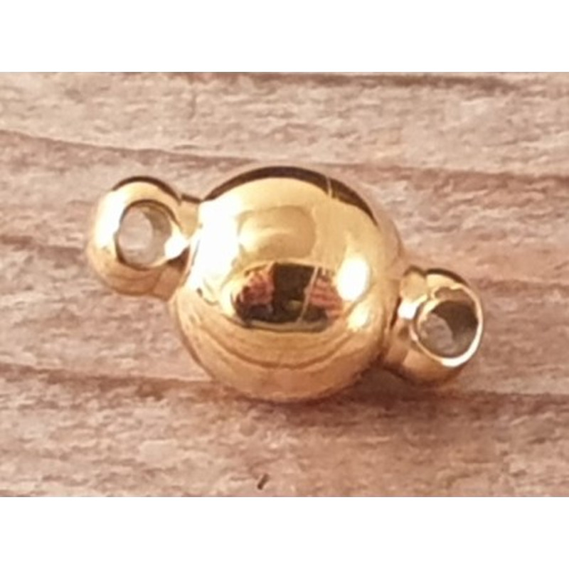 Magnetschliesse 6mm Edelstahl goldfarben