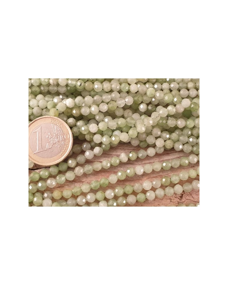 Nephrit Jadekette facettiert 4mm