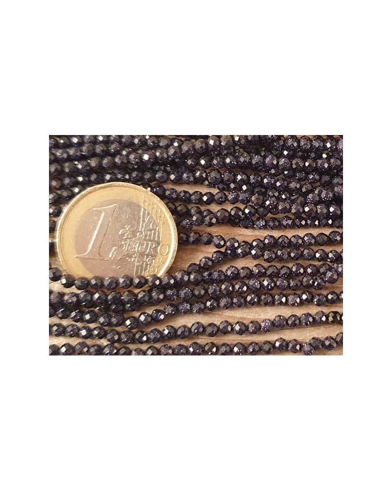 Blaue Goldflusskette facettiert 3mm
