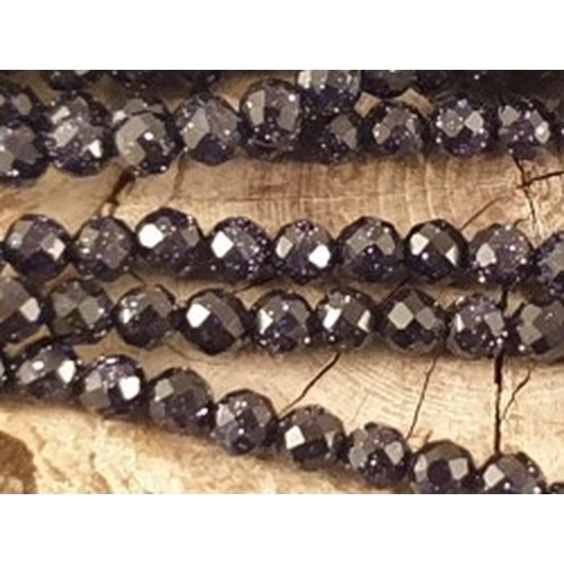 Blaue Goldflusskette facettiert 3mm