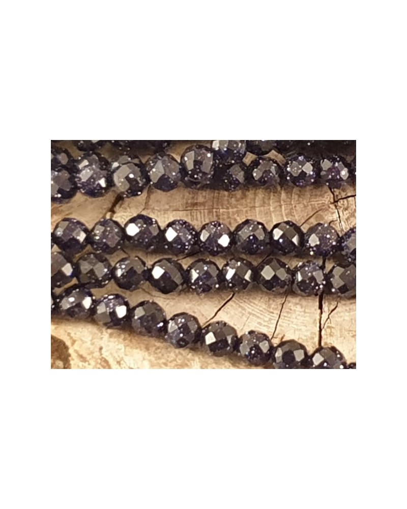 Blaue Goldflusskette facettiert 3mm