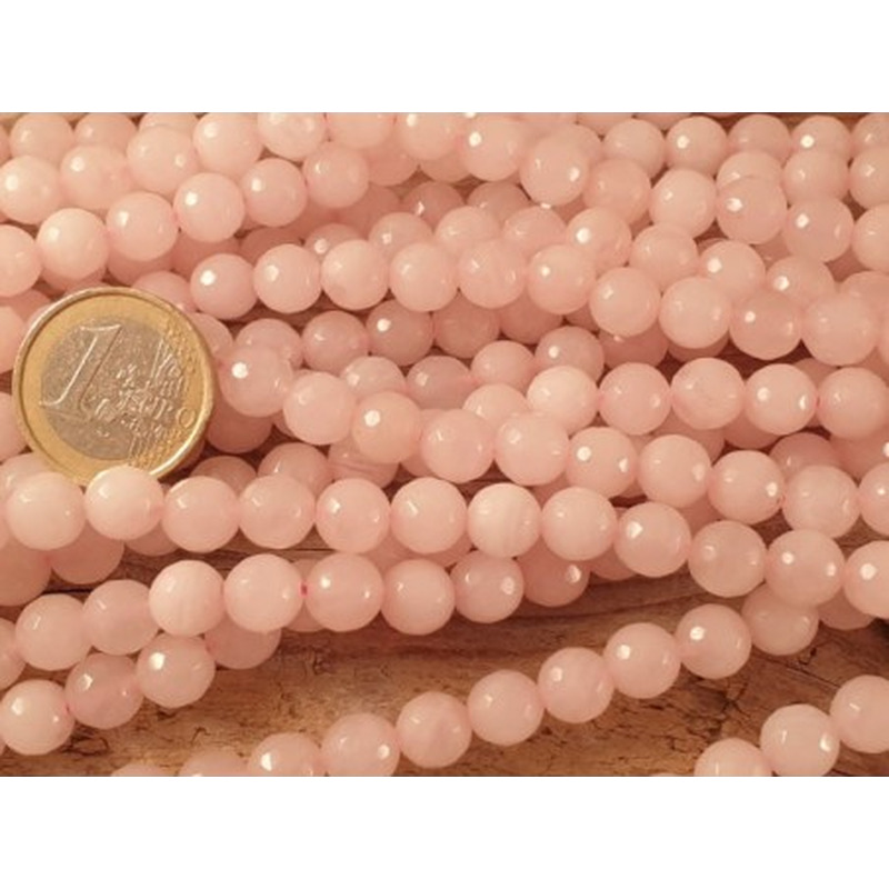 Rosenquarzkette facettiert 8mm