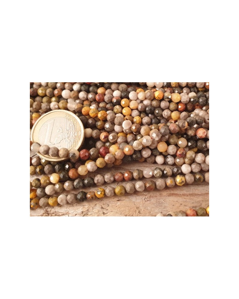 Bumblebee Jaspis Kette facettiert 4mm