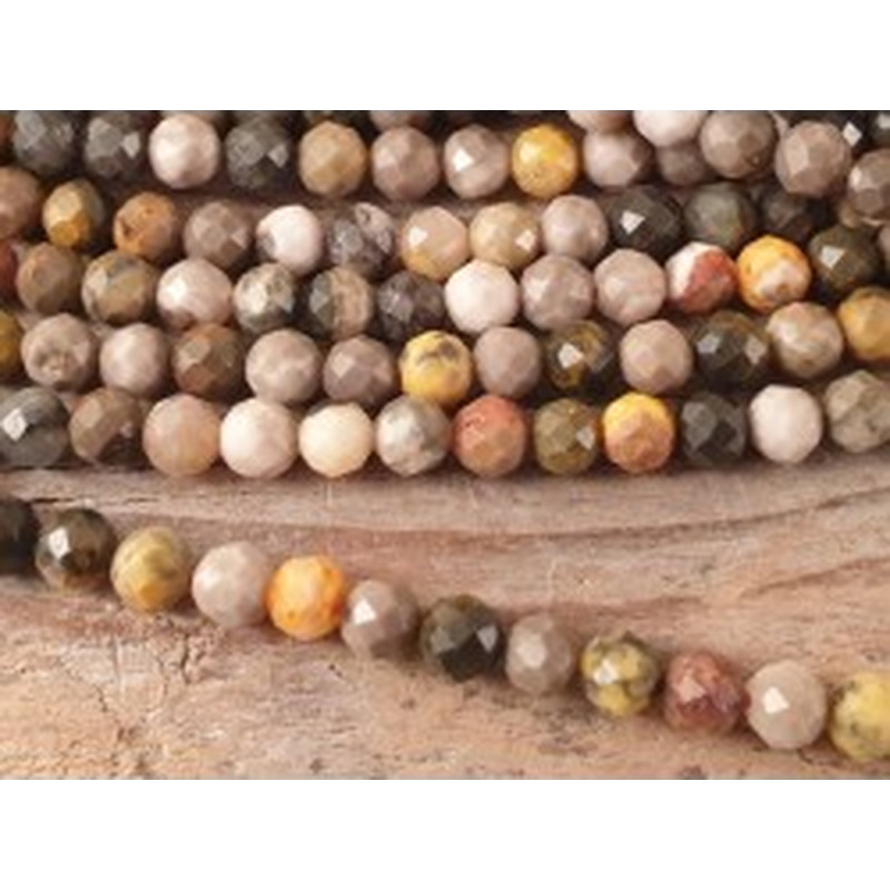 Bumblebee Jaspis Kette facettiert 4mm