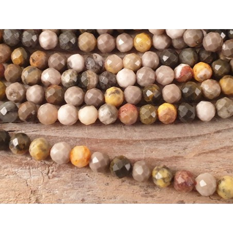 Bumblebee Jaspis Kette facettiert 4mm