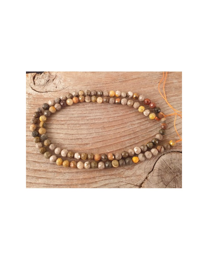 Bumblebee Jaspis Kette facettiert 4mm