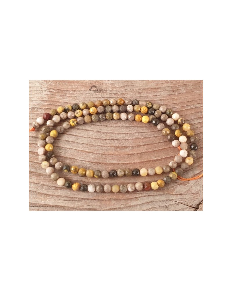 Bumblebee Jaspis Kette facettiert 3mm