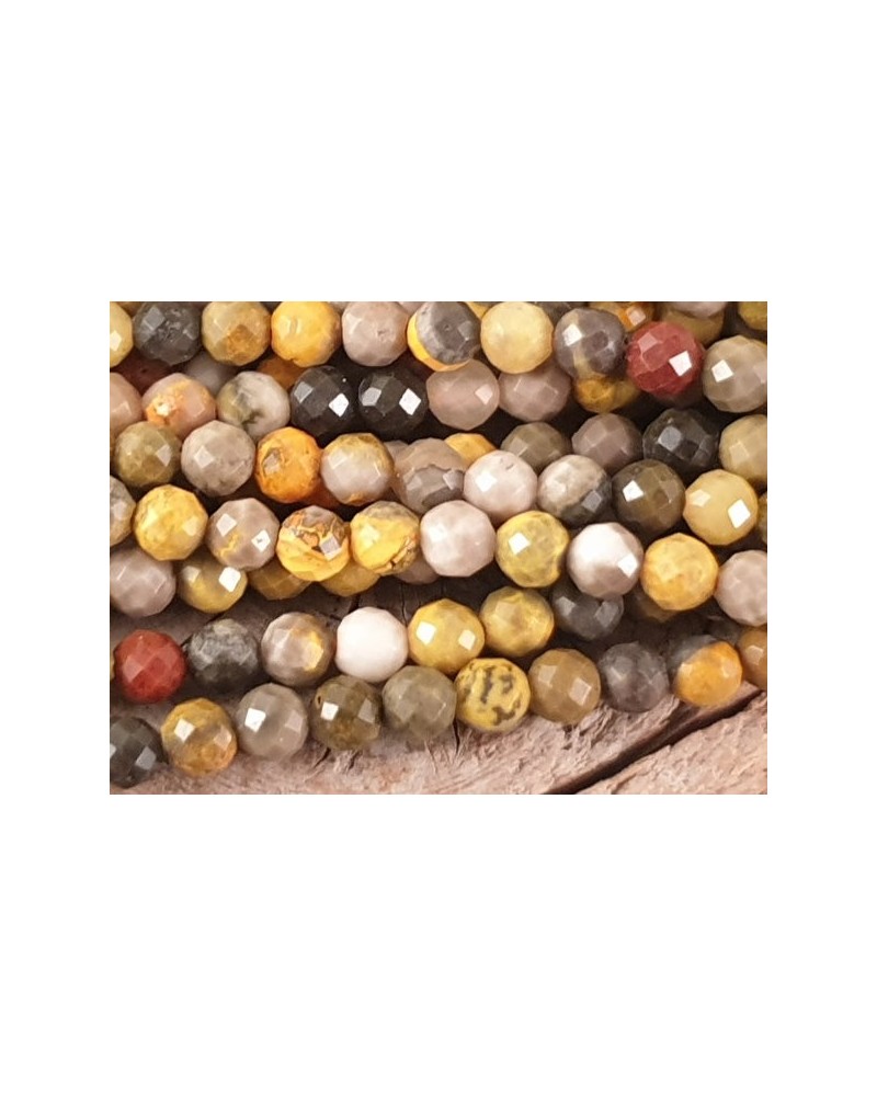 Bumblebee Jaspis Kette facettiert 3mm