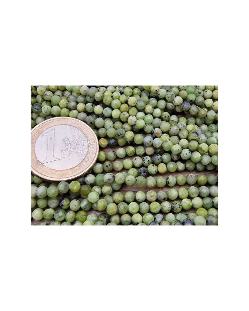 Nephrit Jadekette facettiert 3mm