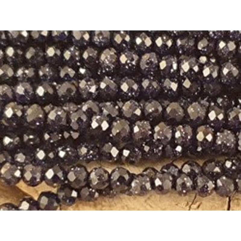 Blaue Goldflusskette facettiert 2mm
