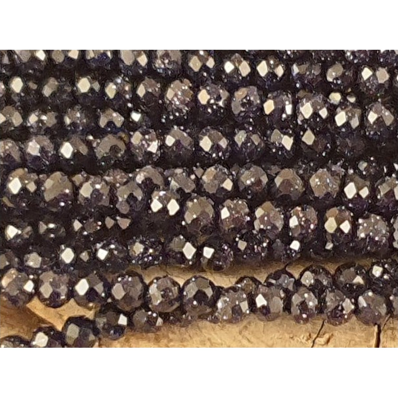 Blaue Goldflusskette facettiert 2mm