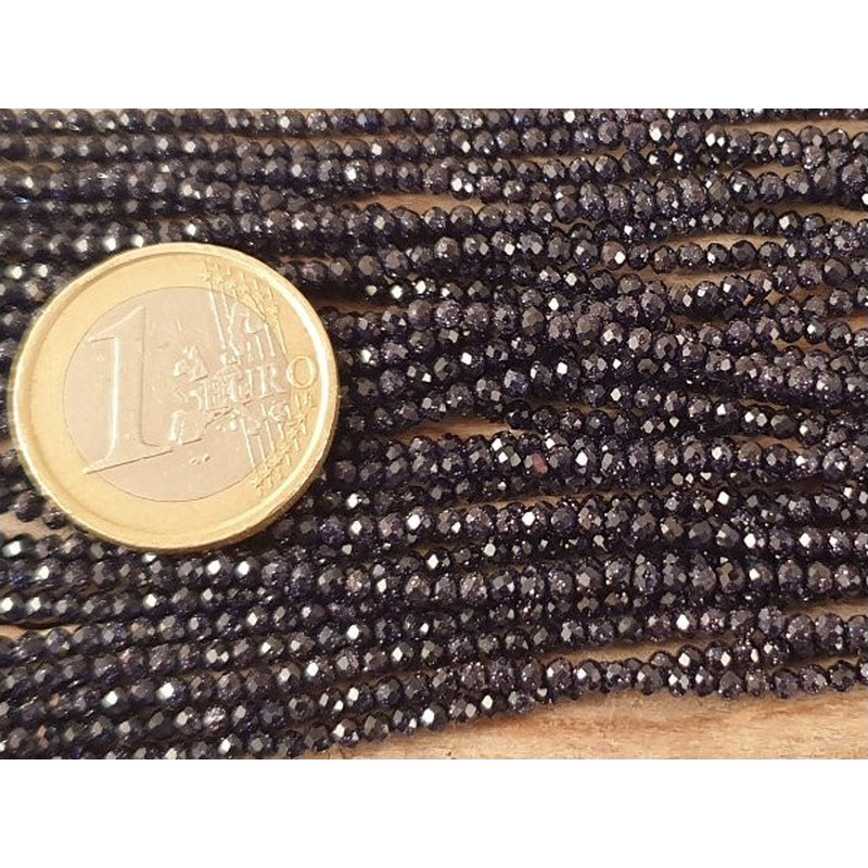 Blaue Goldflusskette facettiert 2mm