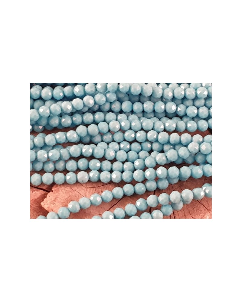 Türkisimitatkette facettiert 2mm