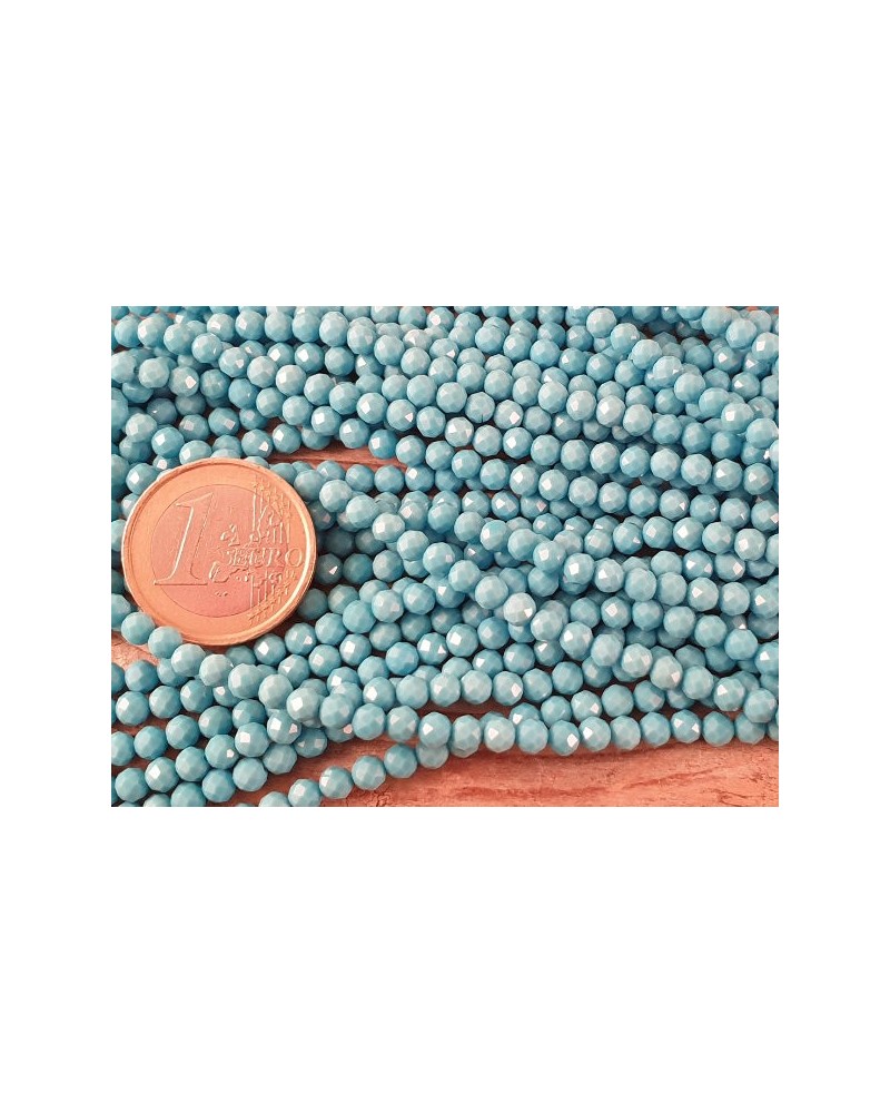 Türkisimitatkette facettiert 4mm