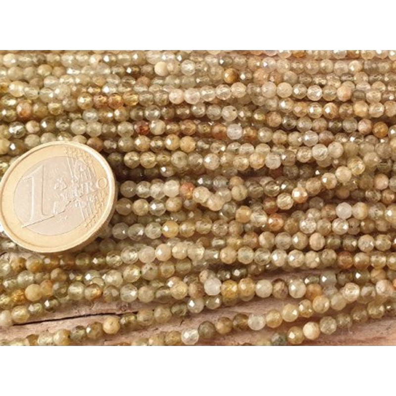 Grossularkette 3mm facettiert
