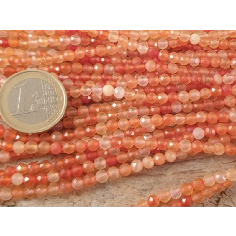 Carneolkette facettiert 4mm