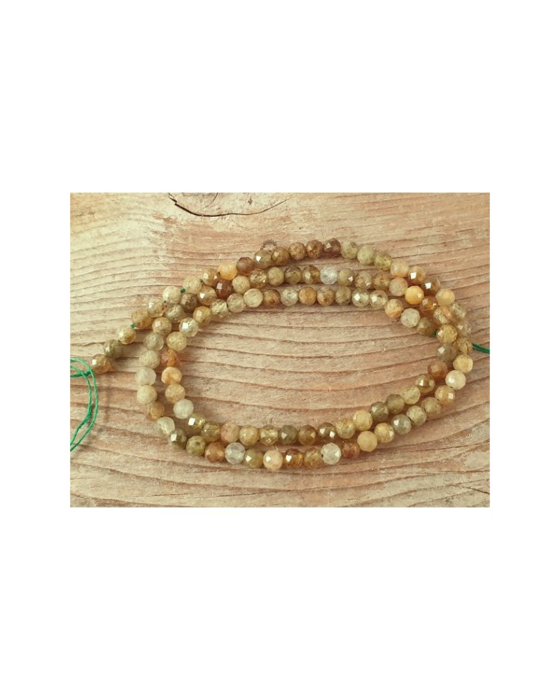 Grossularkette 4mm facettiert