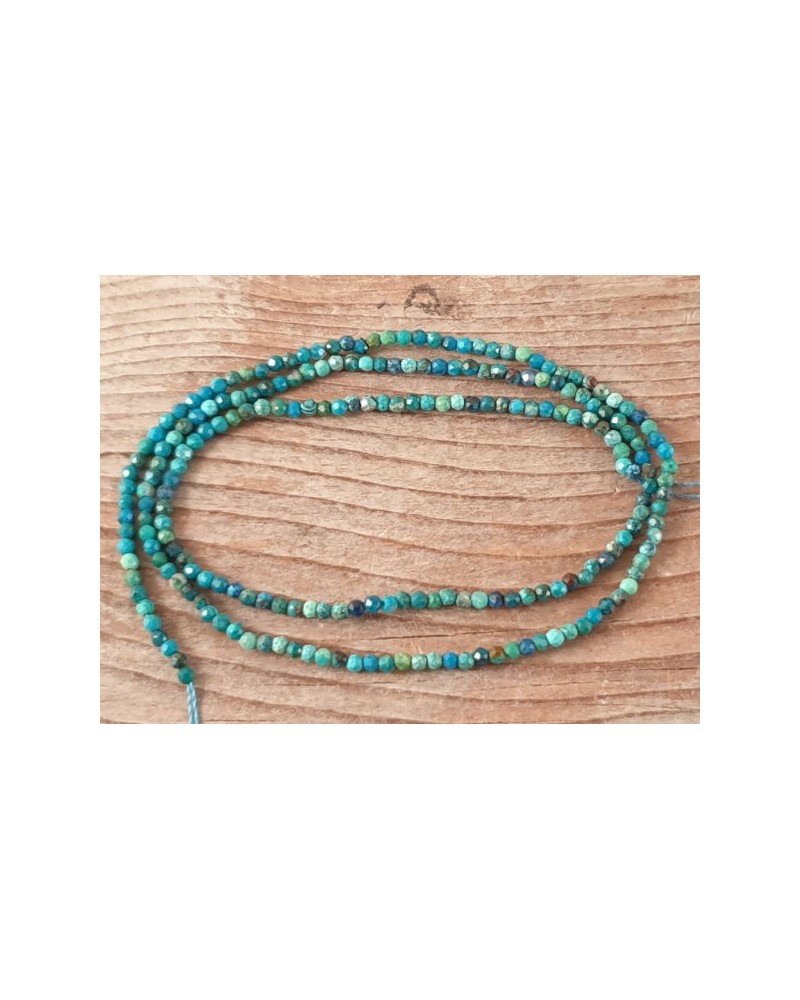 Chrysokollkette facettiert 2mm
