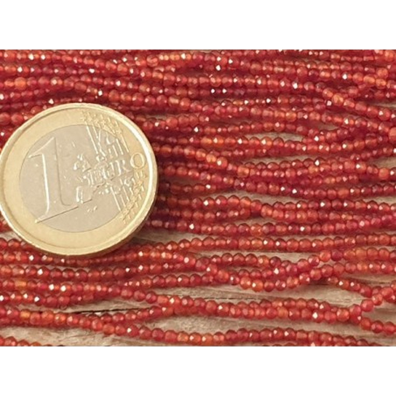Carneolkette facettiert 2mm
