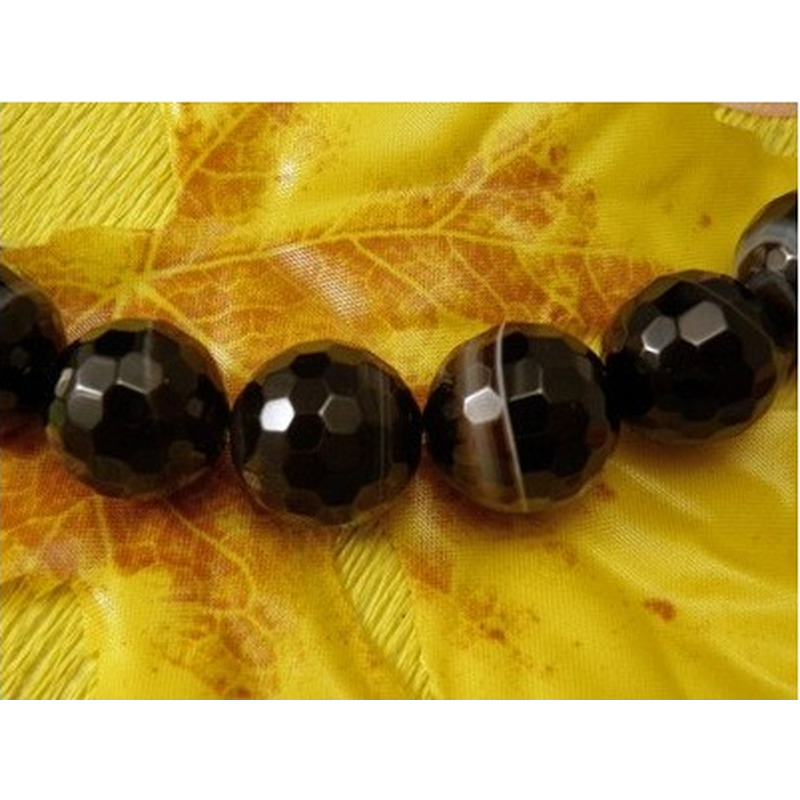 Sardonyxstrang facettiert 14mm