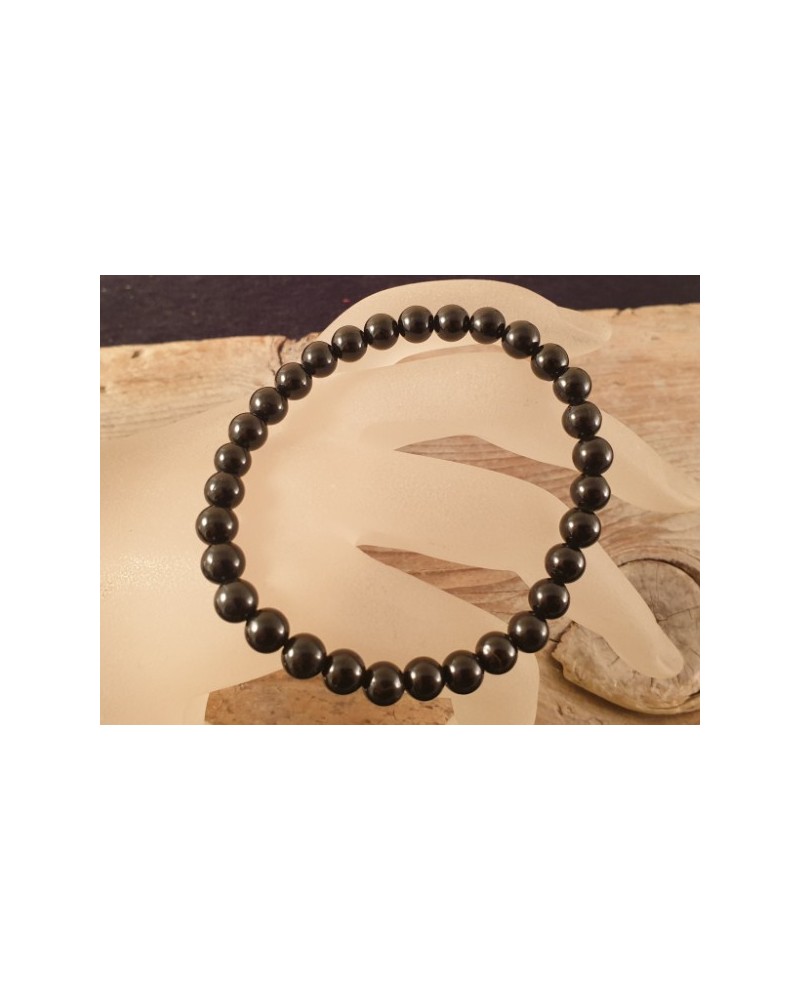 Schwarzer Turmalin (Schörl) 6mm Armband