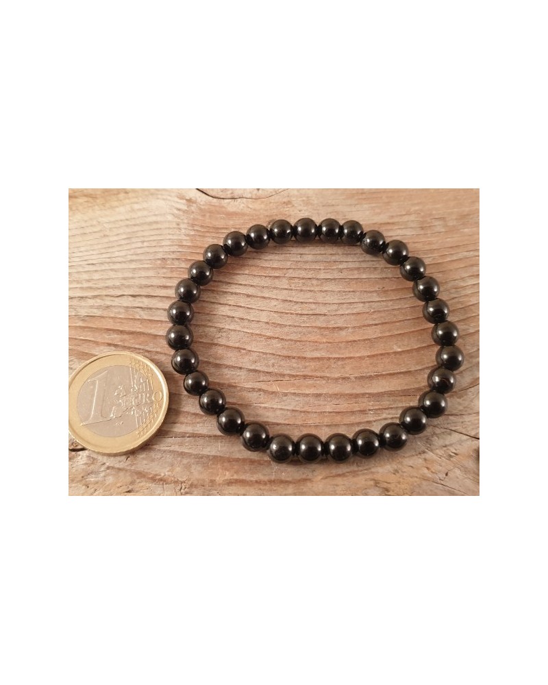 Schwarzer Turmalin (Schörl) 6mm Armband