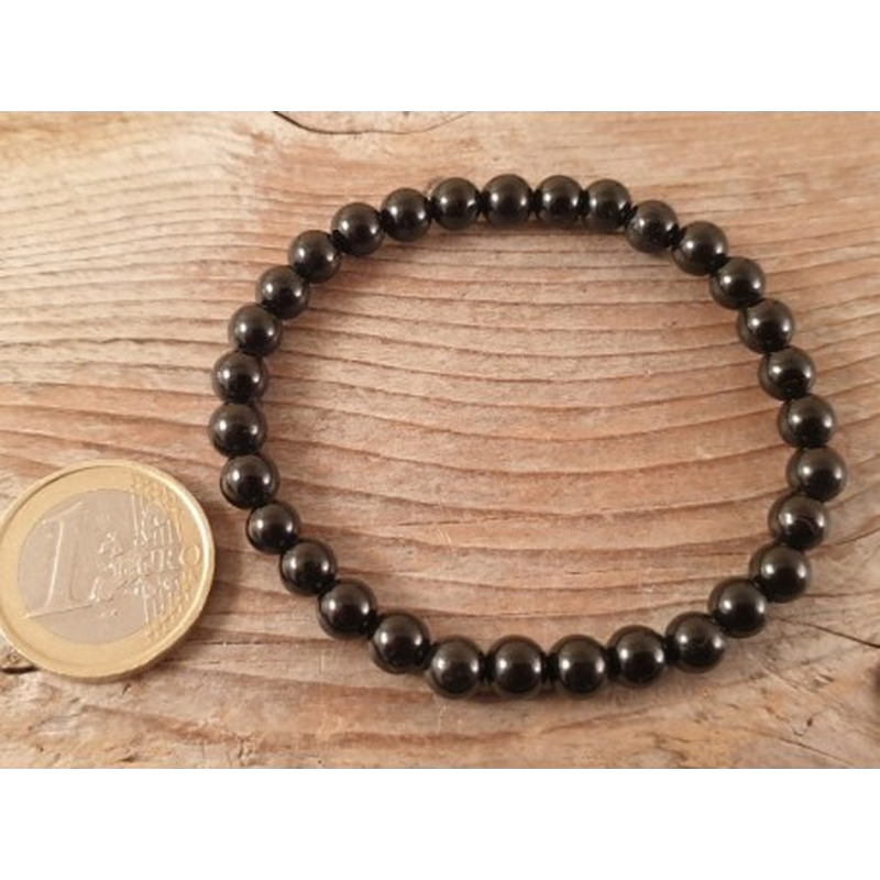Schwarzer Turmalin (Schörl) 6mm Armband