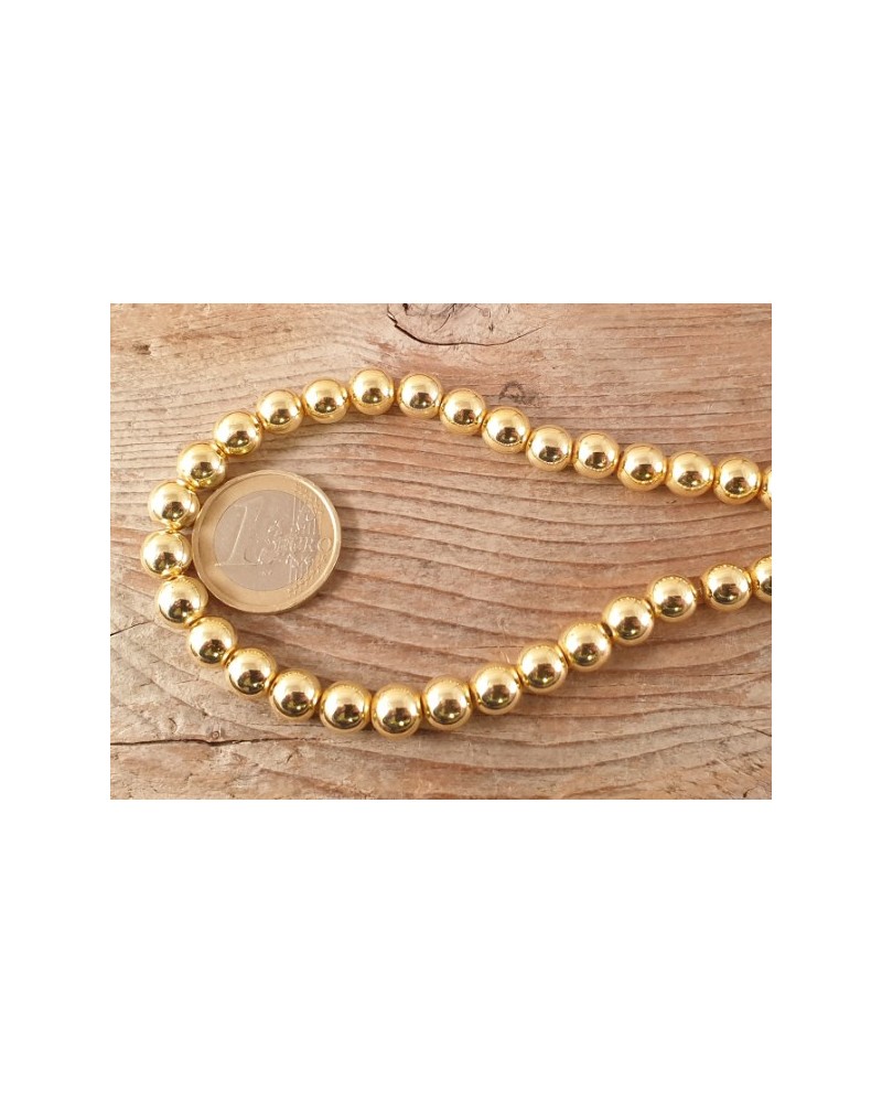 Blutsteinkette Gold (Hämatit) 8mm