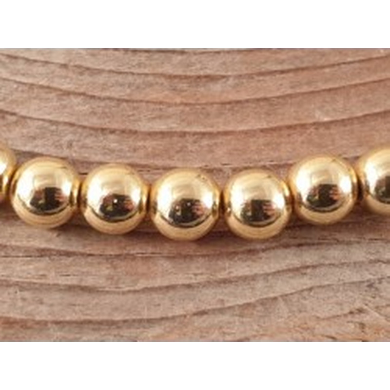 Blutsteinkette Gold (Hämatit) 8mm