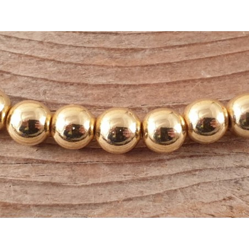 Blutsteinkette Gold (Hämatit) 8mm