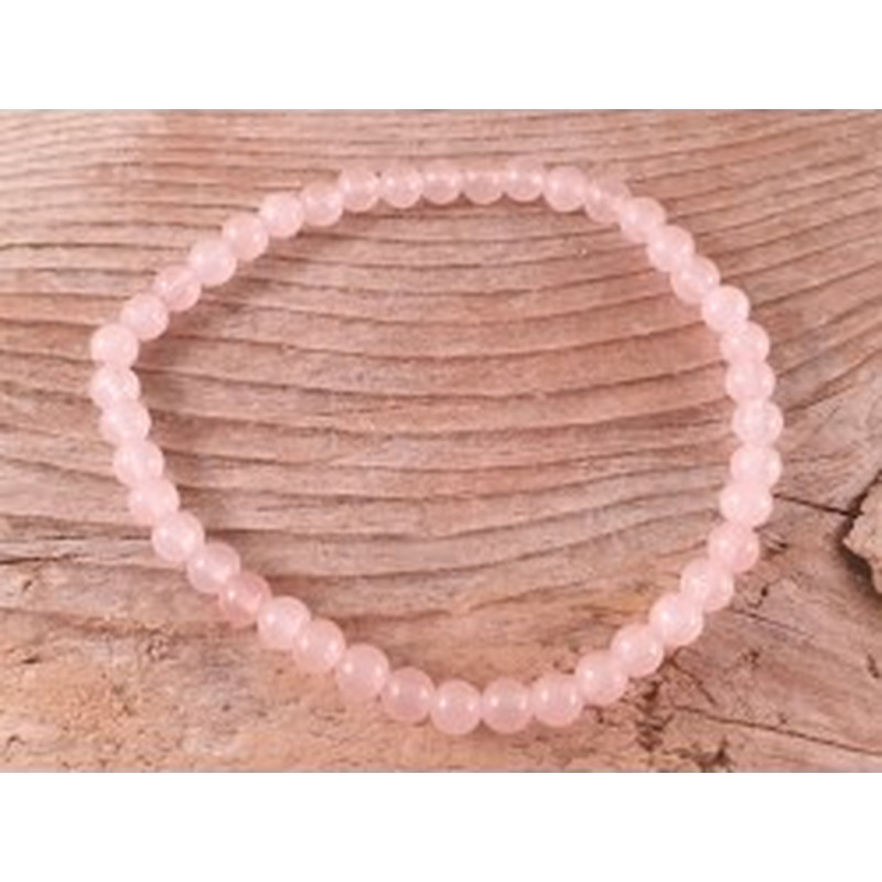 Rosenquarz 4mm Armband