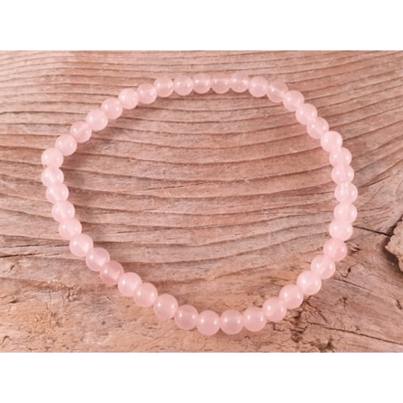 Rosenquarz 4mm Armband