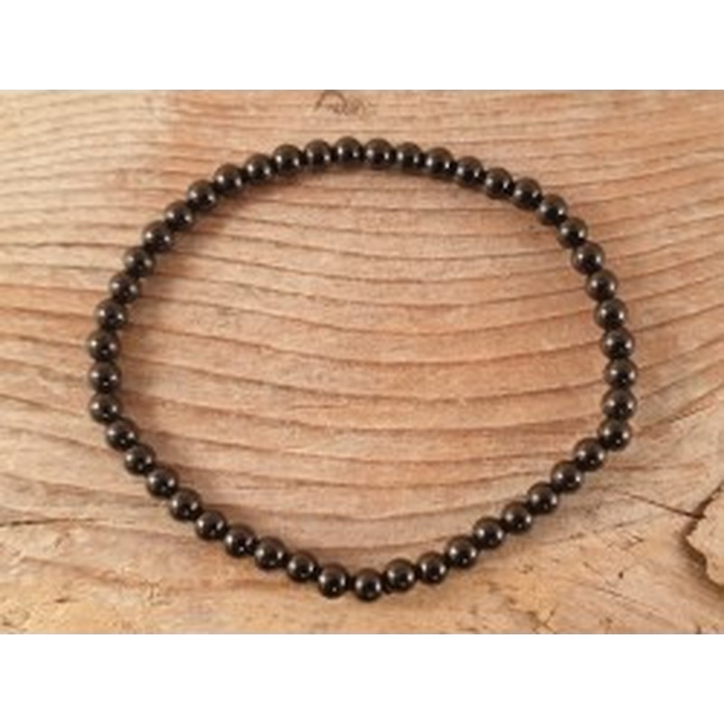 Schwarzer Turmalin (Schörl) 4mm Armband
