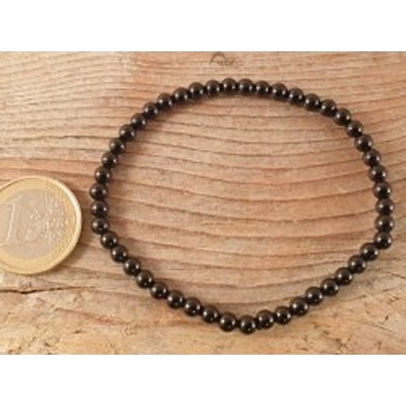 Schwarzer Turmalin (Schörl) 4mm Armband 2