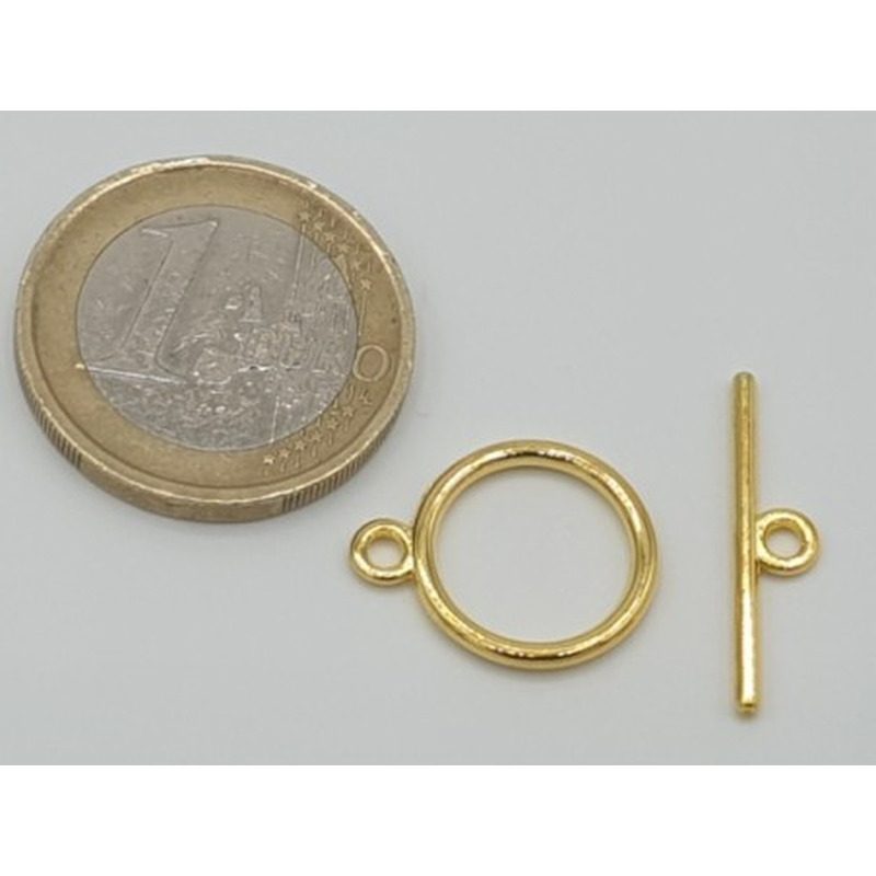 Knebelschliesse 14mm Metall-Goldfarbe